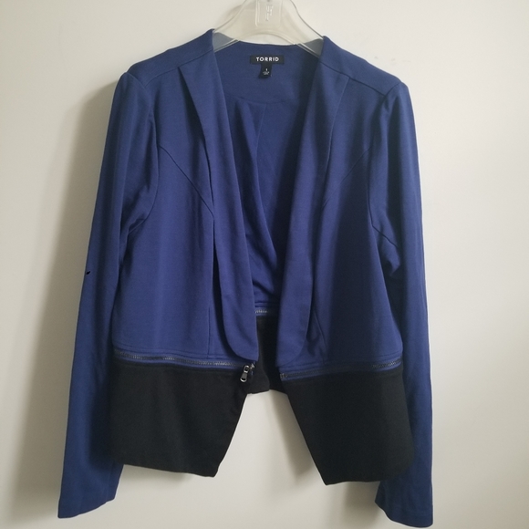 Torrid COLOR BLOCK SHAWL COLLAR BLAZER sz 1X - Picture 4 of 8